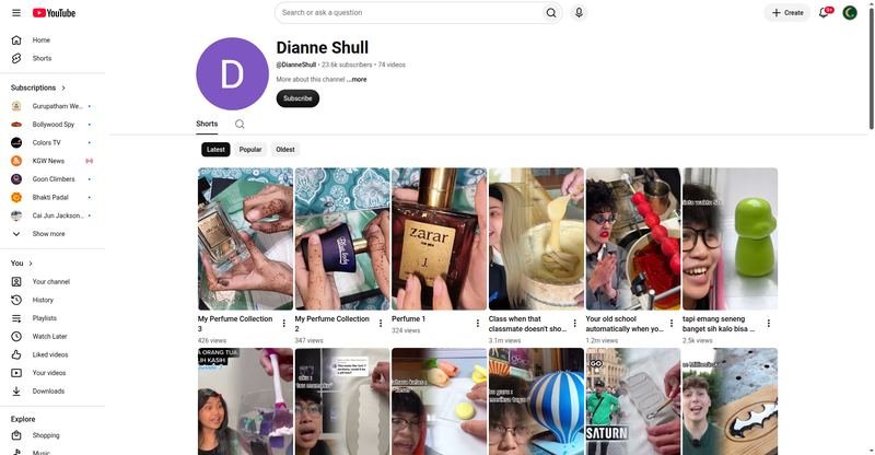 Dianne Shull — YouTube channel screenshot