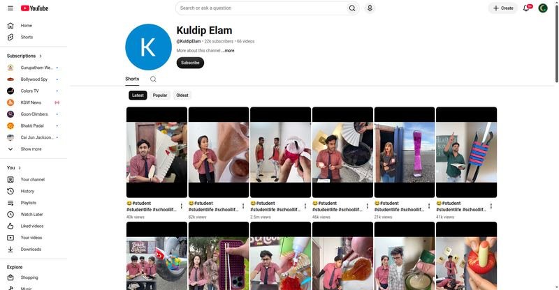 Kuldip Elam — YouTube channel screenshot