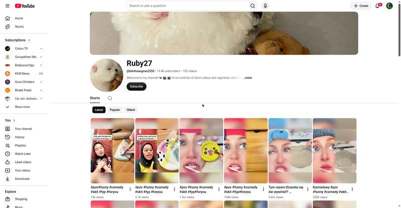 Ruby27 — YouTube channel screenshot