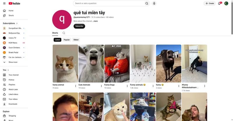quê tui miền tây — YouTube channel screenshot